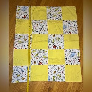 Dr. Seuss Yellow and White Patchwork Quilt